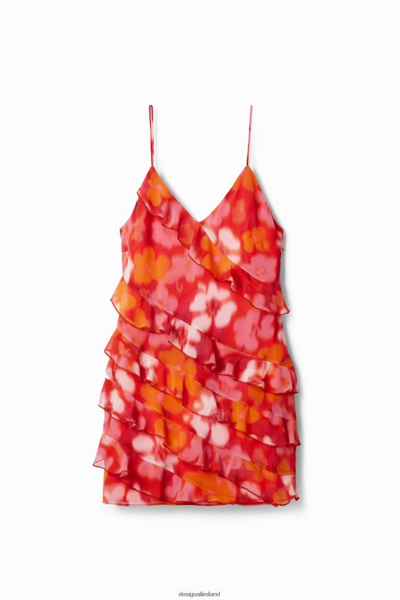 Desigual Women Short floral ruffle dress Clothing PFVZ0B472