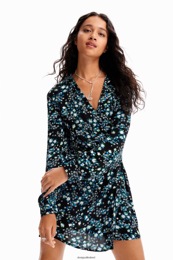 Desigual Women Short floral wrap dress Clothing PFVZ0B234