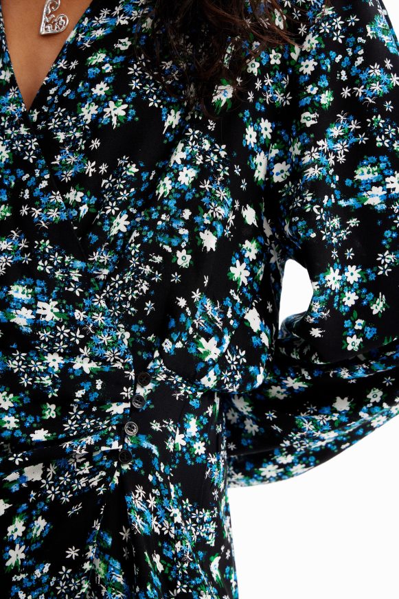 Desigual Women Short floral wrap dress Clothing PFVZ0B234