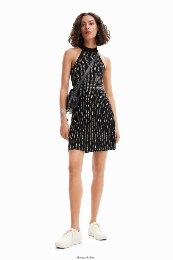 Desigual Women Short geometric knit dress Clothing PFVZ0B496