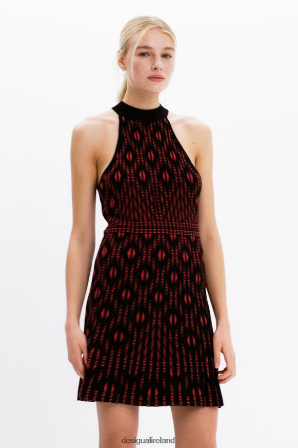 Desigual Women Short geometric knit dress Clothing PFVZ0B780