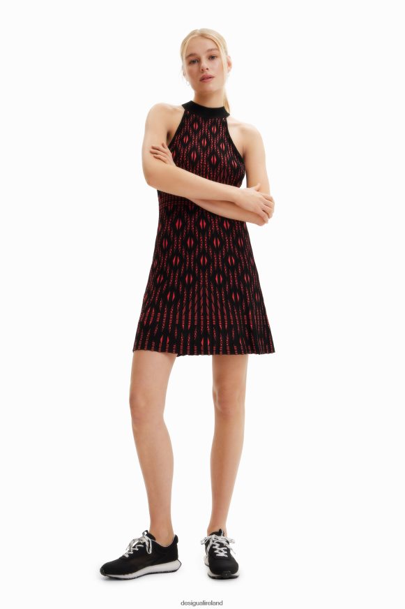 Desigual Women Short geometric knit dress Clothing PFVZ0B780