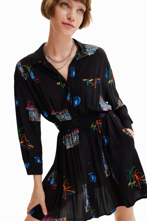 Desigual Women Short illustration shirt dress Clothing PFVZ0B719