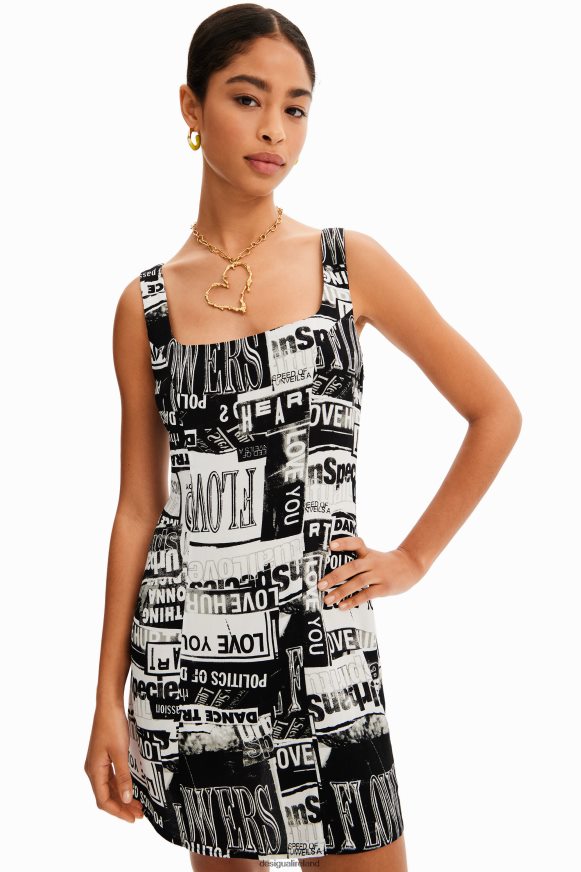 Desigual Women Short newspaper dress Clothing PFVZ0B297