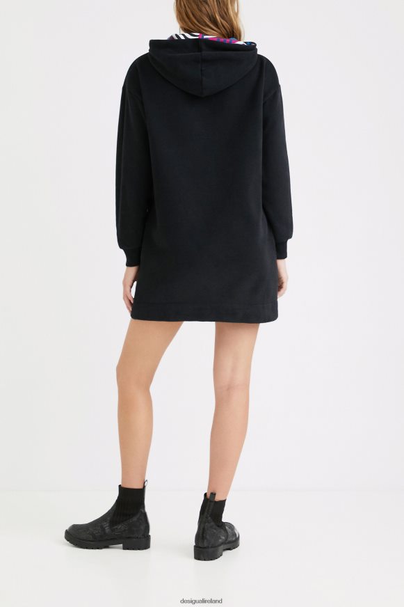 Desigual Women Short plush hooded dress Clothing PFVZ0B1038