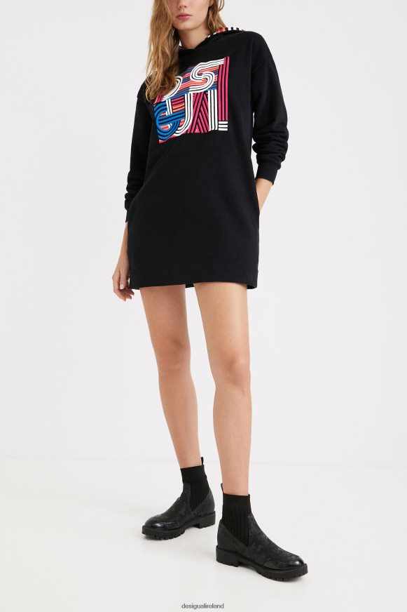 Desigual Women Short plush hooded dress Clothing PFVZ0B1038