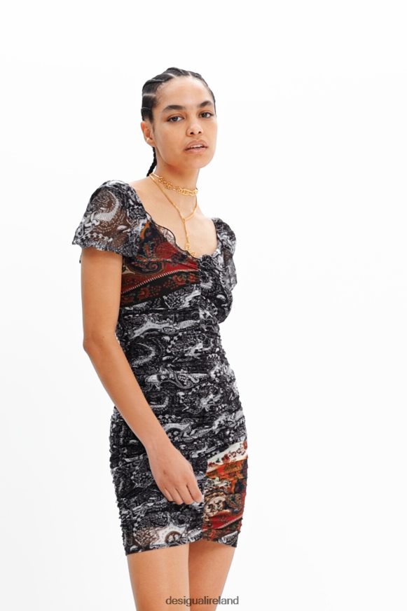 Desigual Women Short ruched Paisley dress Clothing PFVZ0B750