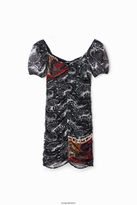 Desigual Women Short ruched Paisley dress Clothing PFVZ0B750