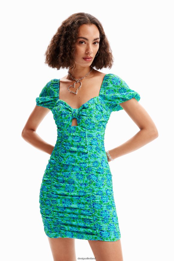 Desigual Women Short ruched knot dress Clothing PFVZ0B312