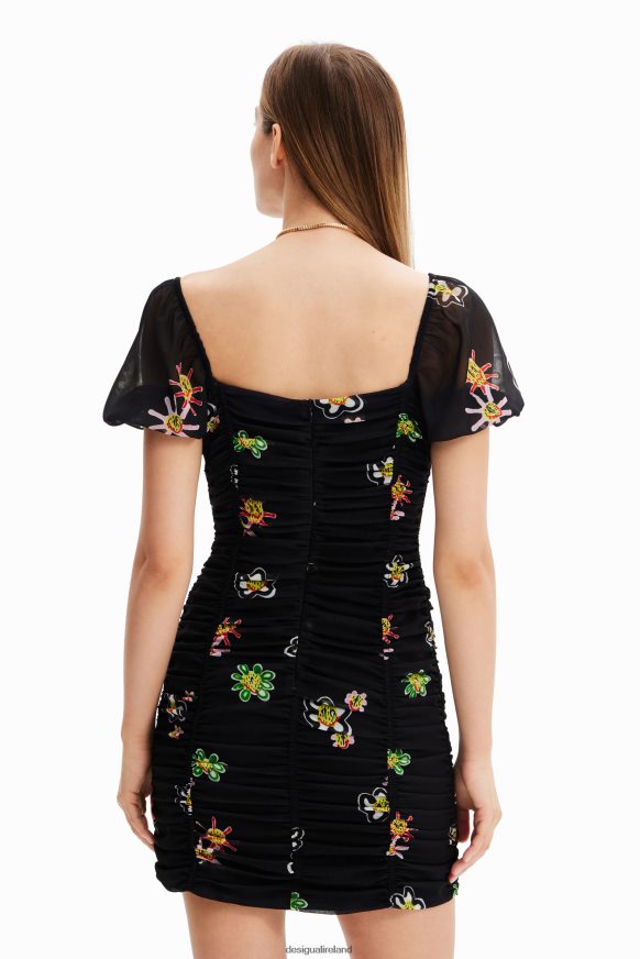 Desigual Women Short ruched knot dress Clothing PFVZ0B428