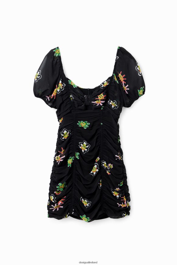 Desigual Women Short ruched knot dress Clothing PFVZ0B428