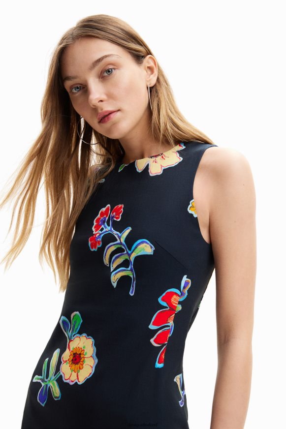 Desigual Women Short slim floral dress Clothing PFVZ0B659