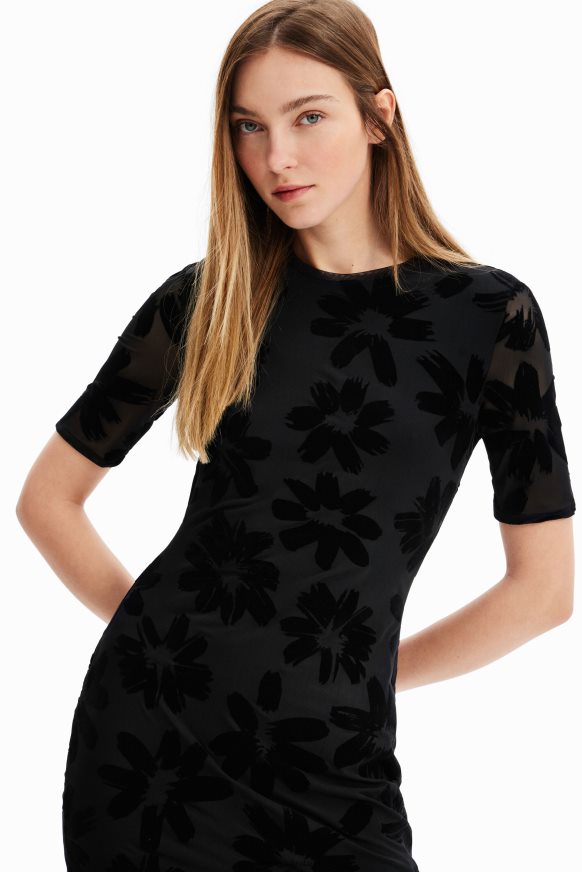 Desigual Women Short slim floral dress Clothing PFVZ0B883