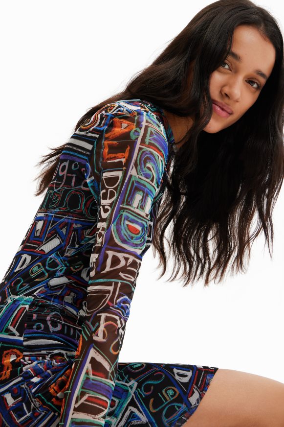 Desigual Women Short slim tulle dress Clothing PFVZ0B316