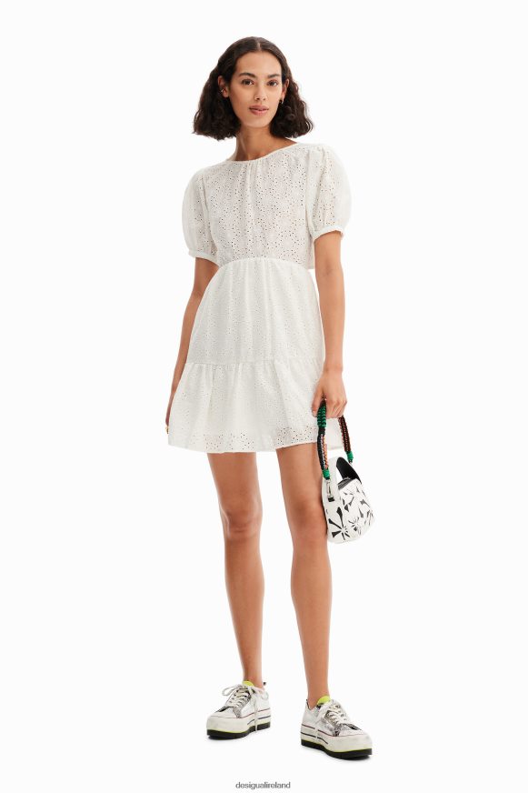 Desigual Women Short swiss embroidery dress Clothing PFVZ0B548