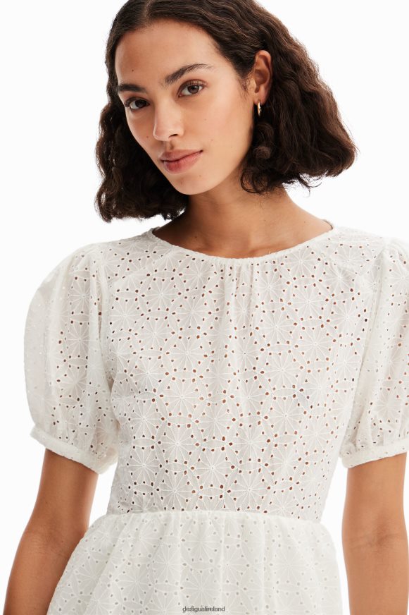 Desigual Women Short swiss embroidery dress Clothing PFVZ0B548