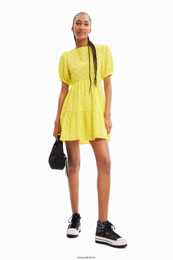 Desigual Women Short swiss embroidery dress Clothing PFVZ0B756