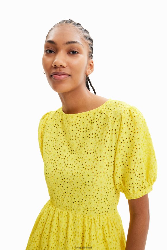 Desigual Women Short swiss embroidery dress Clothing PFVZ0B756