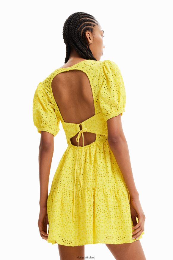 Desigual Women Short swiss embroidery dress Clothing PFVZ0B756