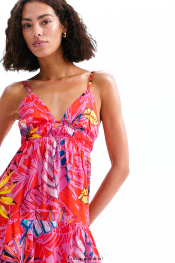 Desigual Women Short tropical cut-out dress Clothing PFVZ0B962