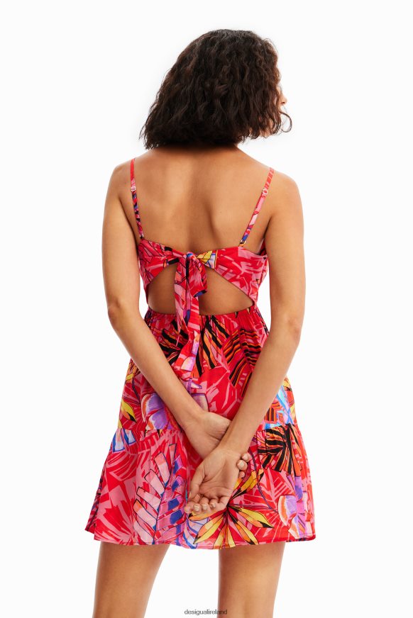 Desigual Women Short tropical cut-out dress Clothing PFVZ0B962