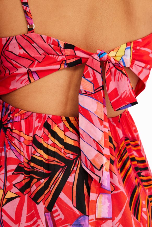 Desigual Women Short tropical cut-out dress Clothing PFVZ0B962