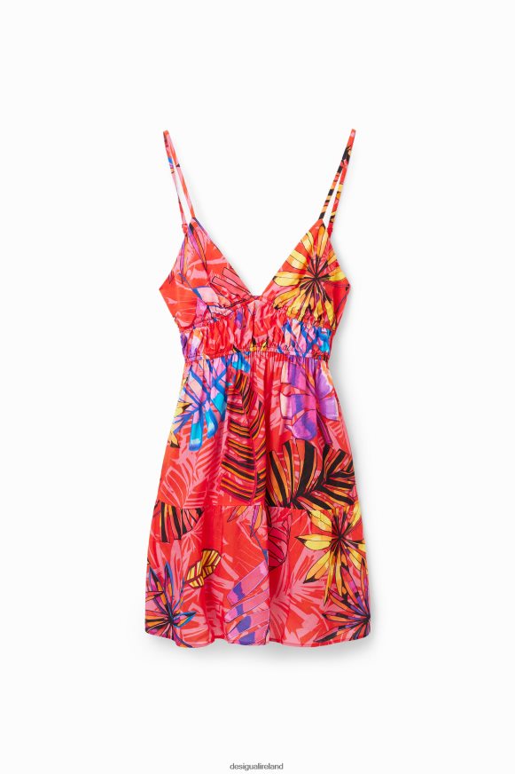 Desigual Women Short tropical cut-out dress Clothing PFVZ0B962