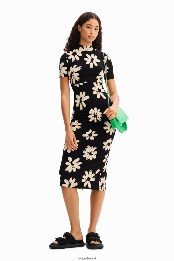 Desigual Women Slim arty floral midi dress Clothing PFVZ0B184