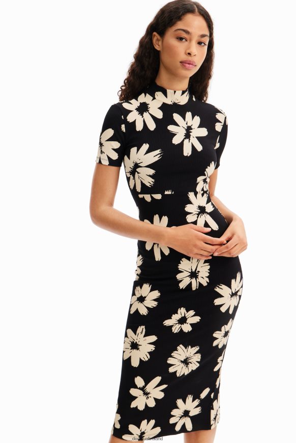 Desigual Women Slim arty floral midi dress Clothing PFVZ0B184