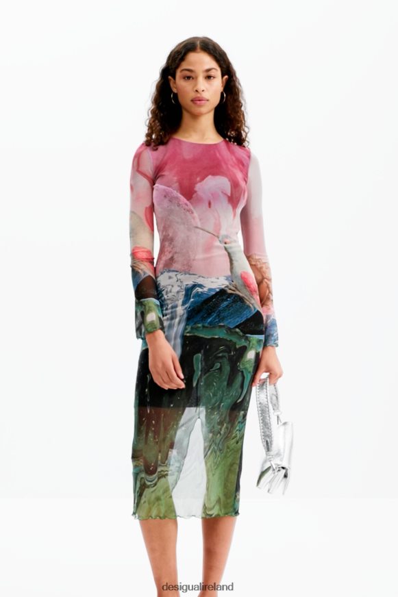 Desigual Women Slim fantasy tulle midi dress Clothing PFVZ0B520