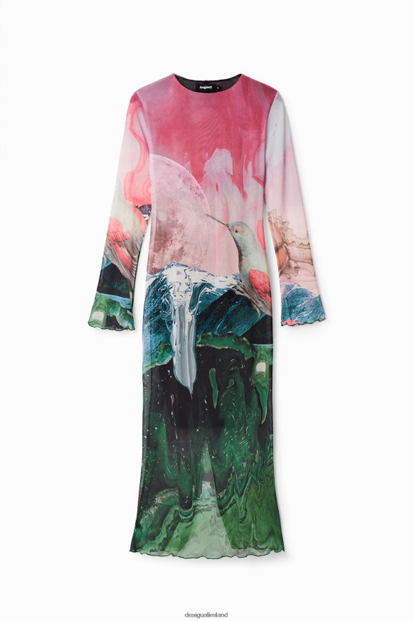 Desigual Women Slim fantasy tulle midi dress Clothing PFVZ0B520