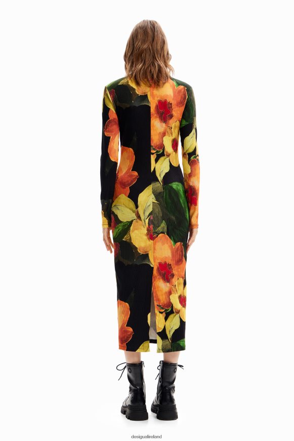 Desigual Women Slim floral midi dress Clothing PFVZ0B1138