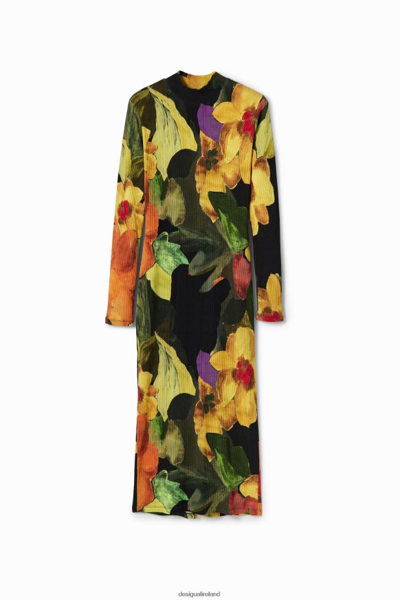 Desigual Women Slim floral midi dress Clothing PFVZ0B1138