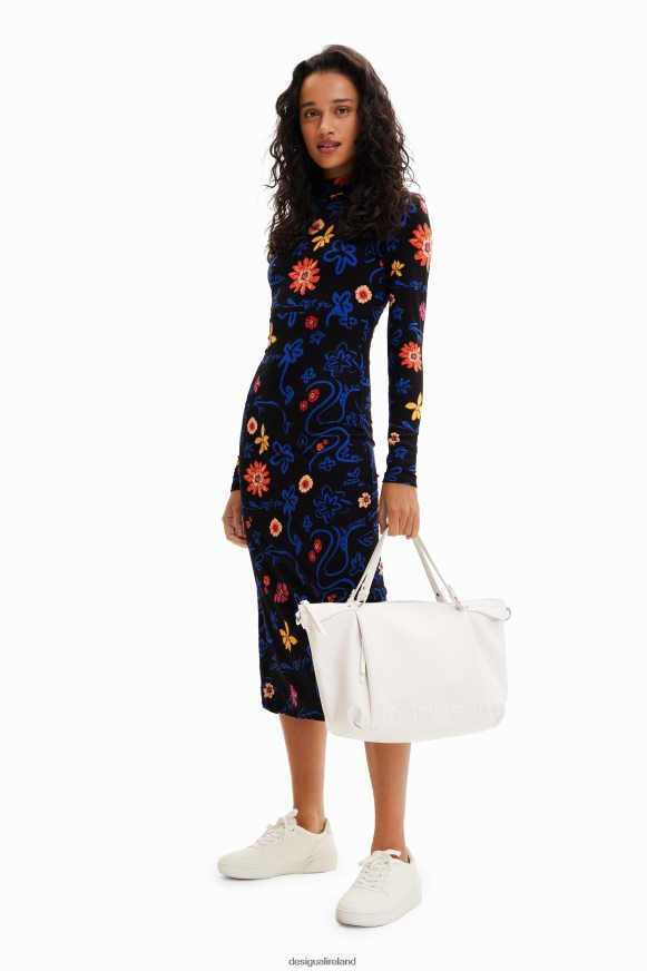 Desigual Women Slim floral midi dress Clothing PFVZ0B850