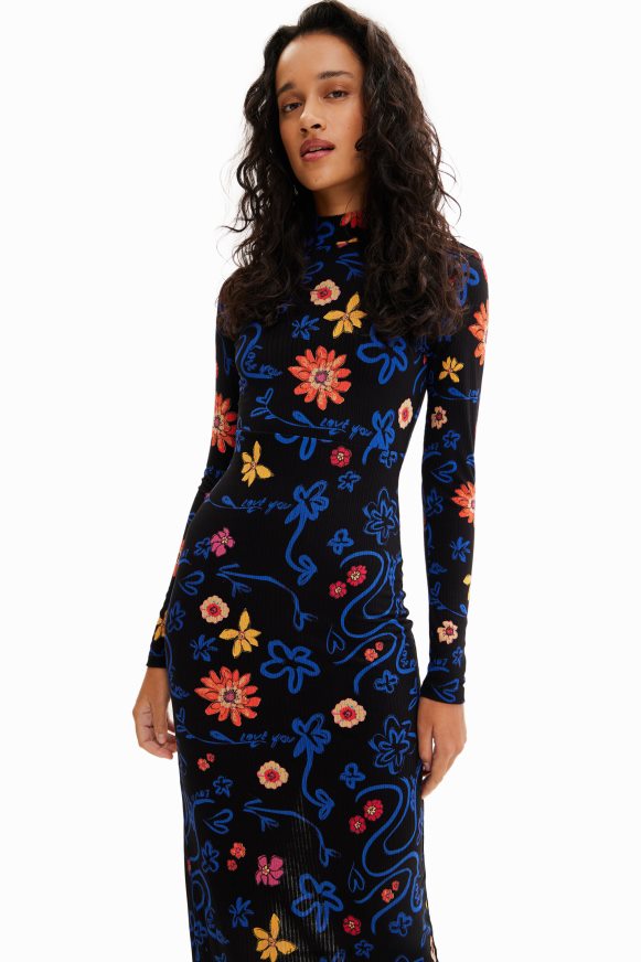 Desigual Women Slim floral midi dress Clothing PFVZ0B850