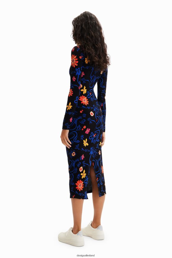 Desigual Women Slim floral midi dress Clothing PFVZ0B850