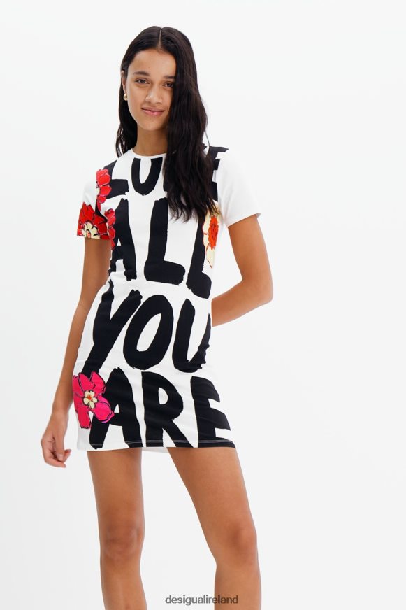 Desigual Women Slim message T-shirt dress Clothing PFVZ0B325