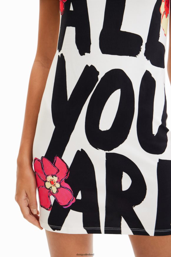 Desigual Women Slim message T-shirt dress Clothing PFVZ0B325