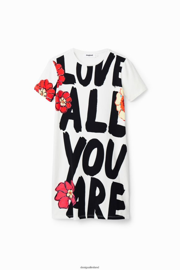 Desigual Women Slim message T-shirt dress Clothing PFVZ0B325