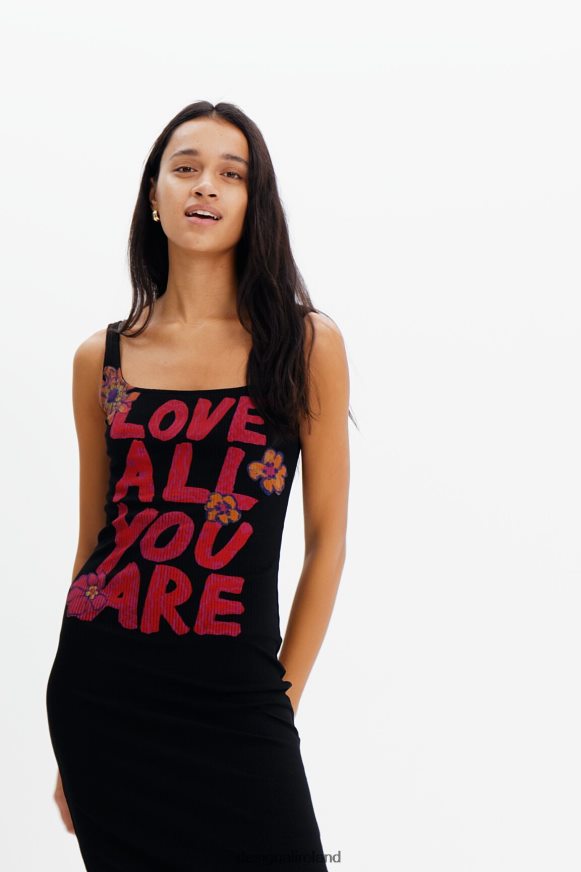 Desigual Women Slim message strappy dress Clothing PFVZ0B299