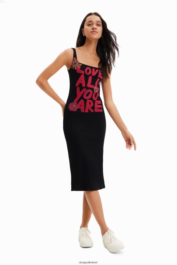 Desigual Women Slim message strappy dress Clothing PFVZ0B299
