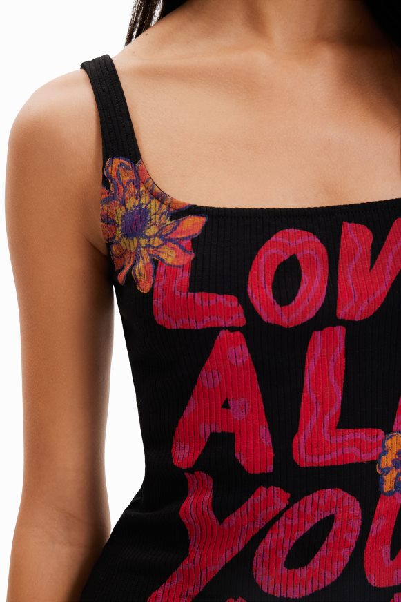 Desigual Women Slim message strappy dress Clothing PFVZ0B299