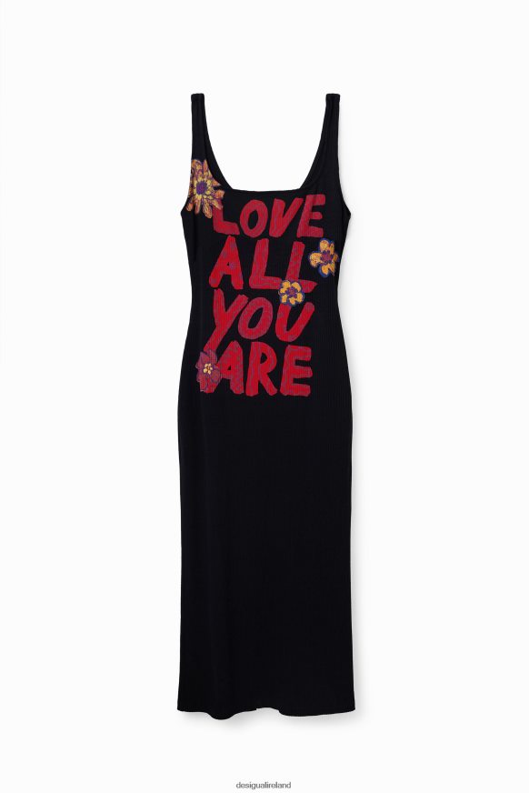 Desigual Women Slim message strappy dress Clothing PFVZ0B299