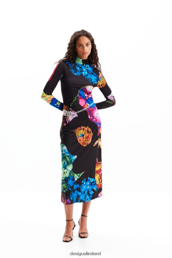 Desigual Women Slim mineral midi dress Clothing PFVZ0B22