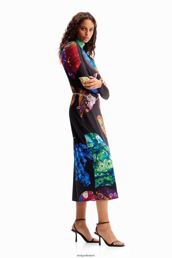 Desigual Women Slim mineral midi dress Clothing PFVZ0B22