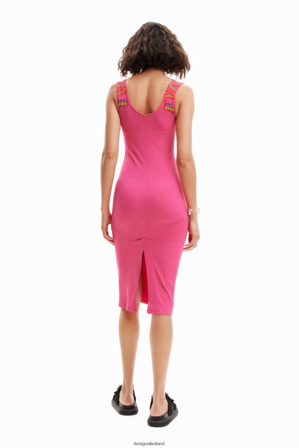 Desigual Women Slim ribbed strappy dress Clothing PFVZ0B370