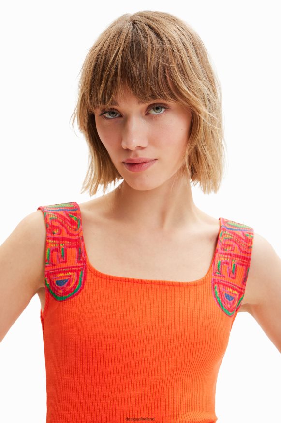 Desigual Women Slim ribbed strappy dress Clothing PFVZ0B396