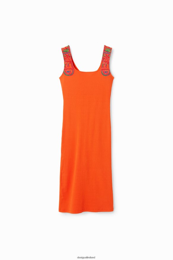 Desigual Women Slim ribbed strappy dress Clothing PFVZ0B396