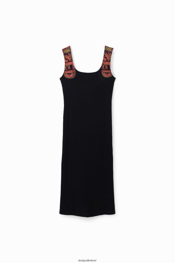Desigual Women Slim ribbed strappy dress Clothing PFVZ0B575