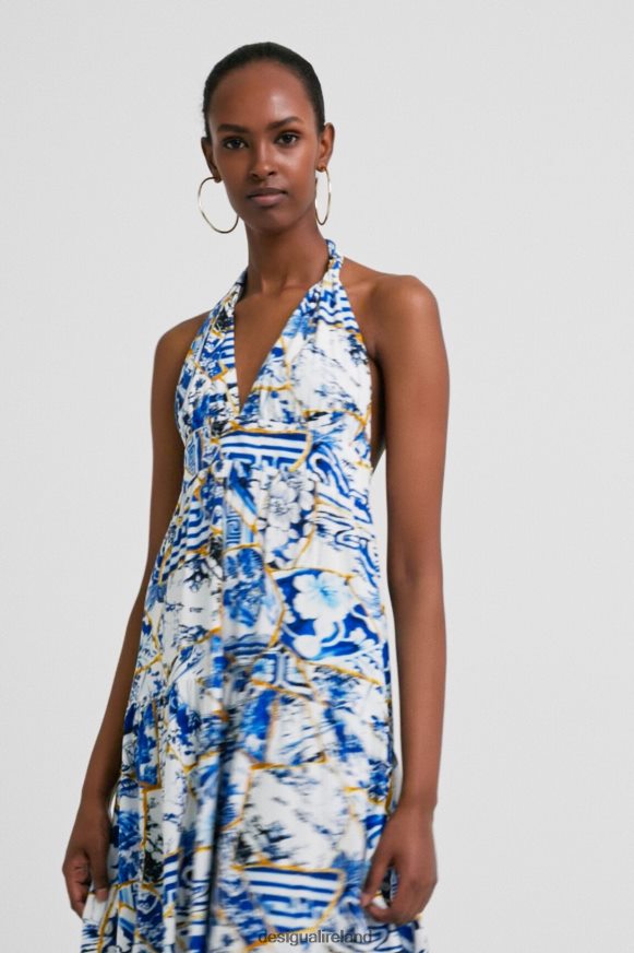 Desigual Women Stella Jean long halter dress Clothing PFVZ0B1041